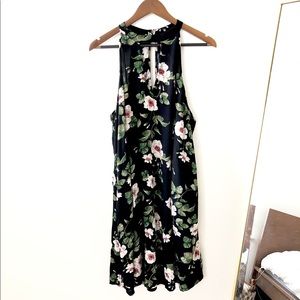 American Eagle | Black Floral Keyhole Shift Dress